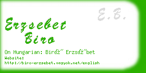 erzsebet biro business card